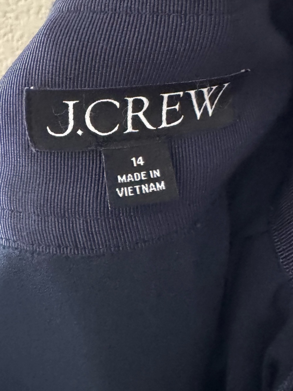 J. Crew 2025 Pleated Knee Length Skirt 14 Navy Blue Classic Minimalist Preppy - Picture 10 of 10